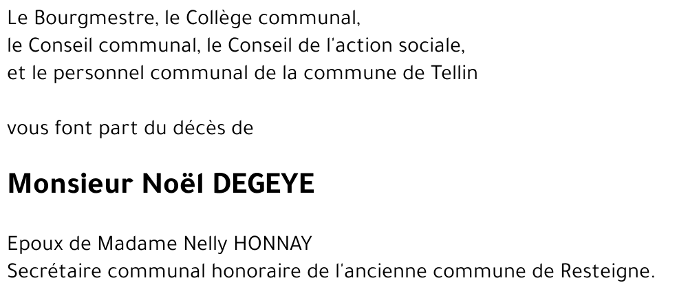 Noël DEGEYE