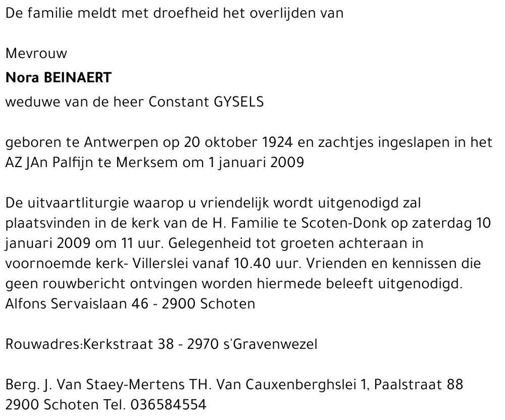 Nora BEIRBAERT