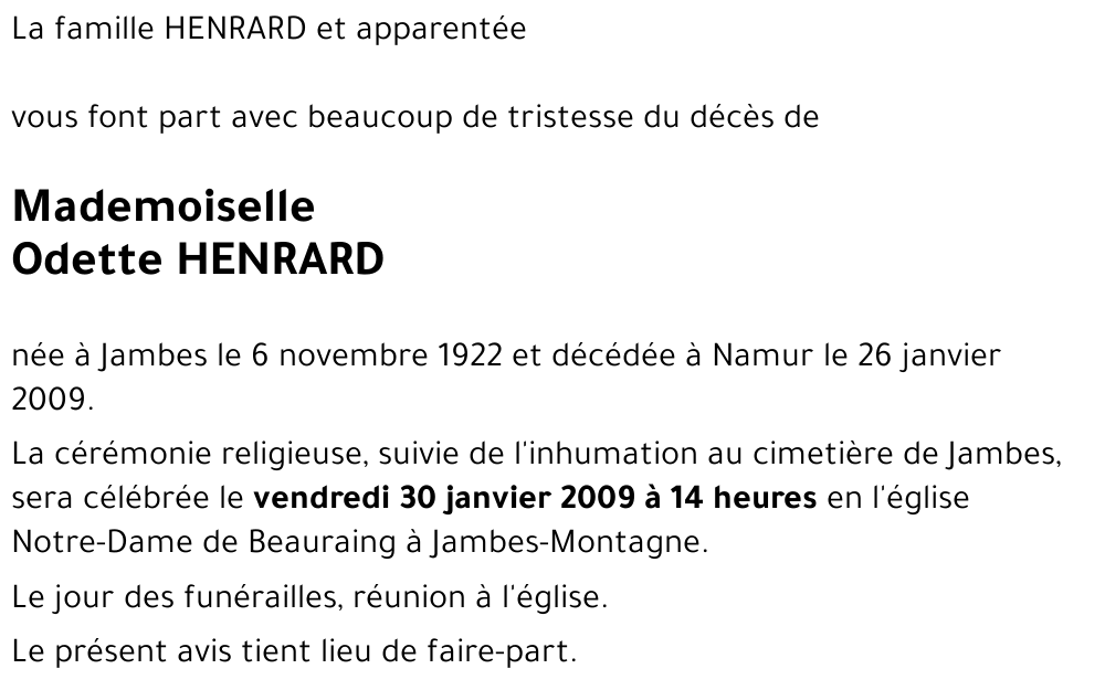 Odette HENRARD