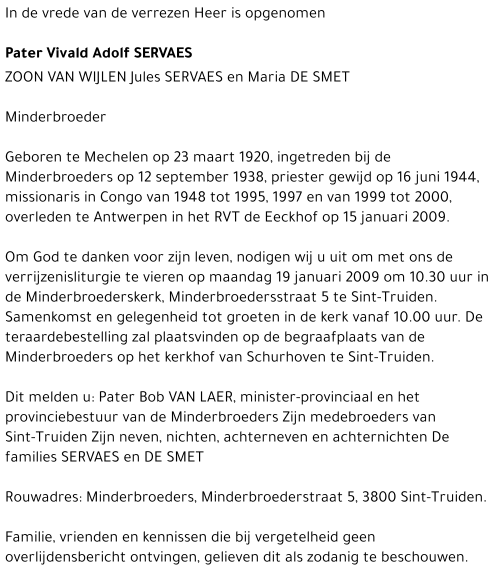 Pater Vivald Adolf Servaes