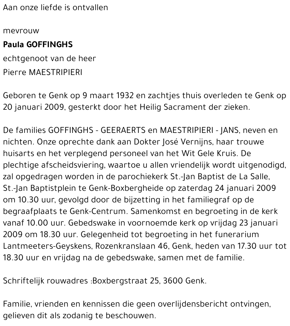 Paula GOFFINGHS