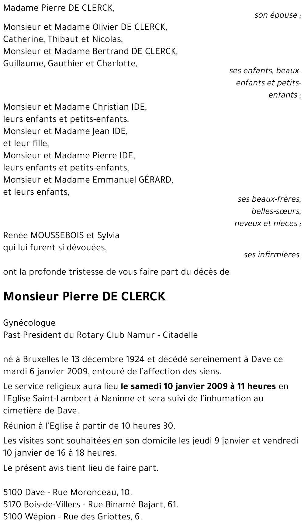 Pierre DE CLERCK