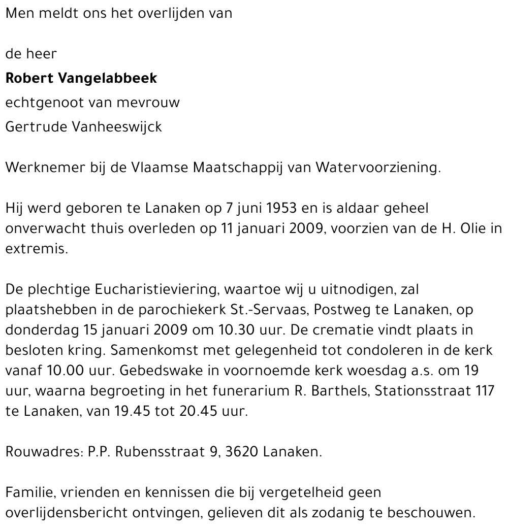 Robert Vangelabbeek