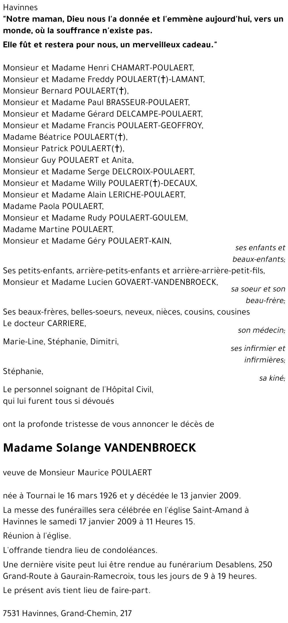 Solange VANDENBROECK