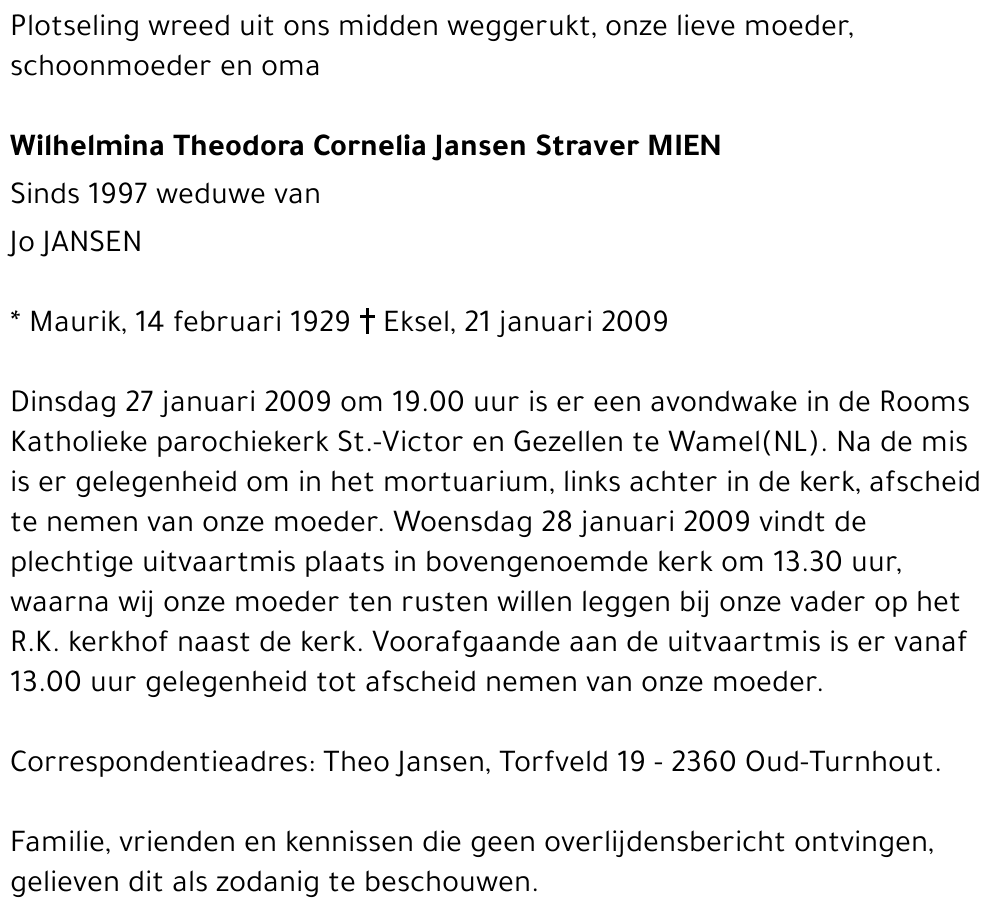 Wilhelmina T.C. Straver