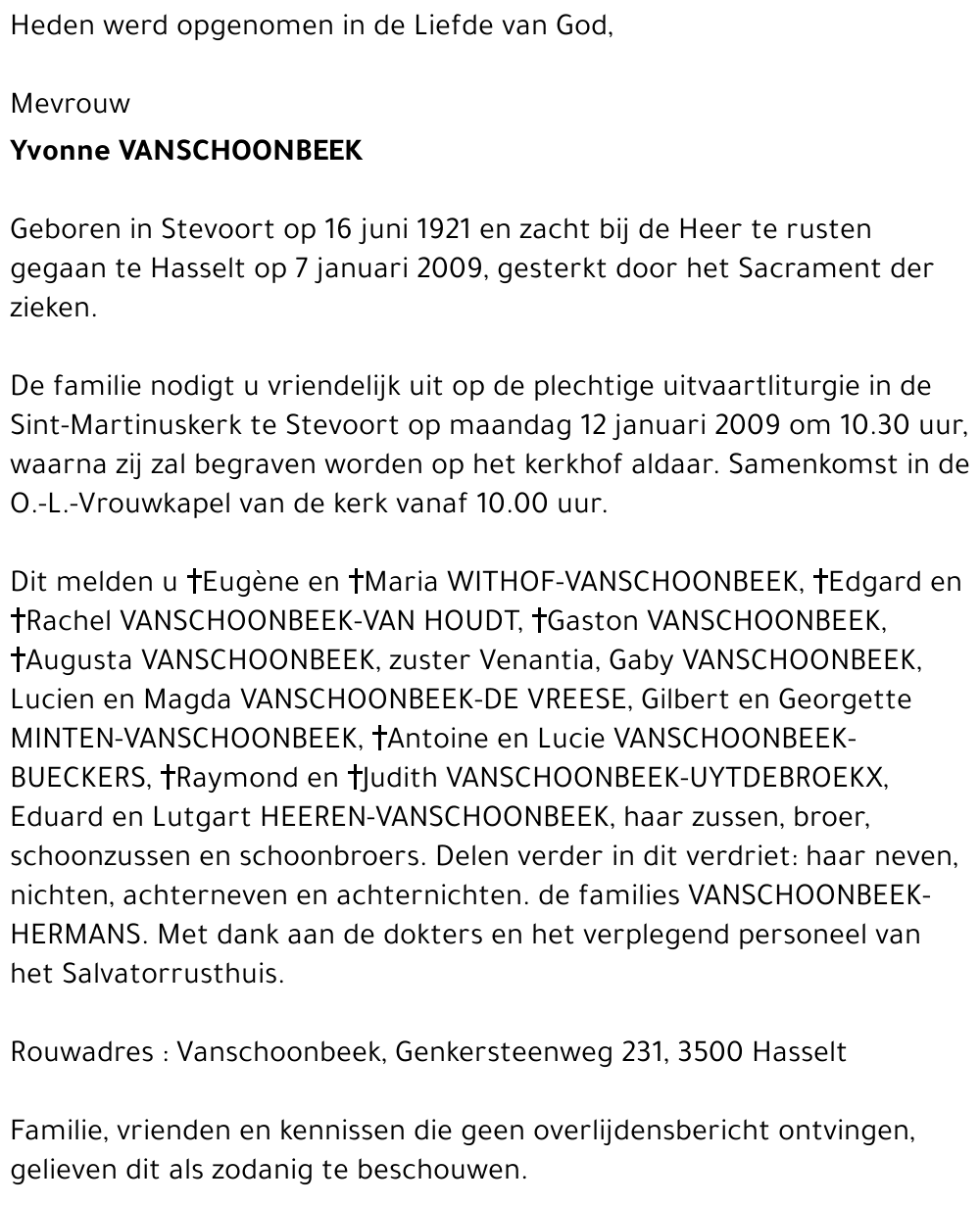Yvonne Vanschoonbeek