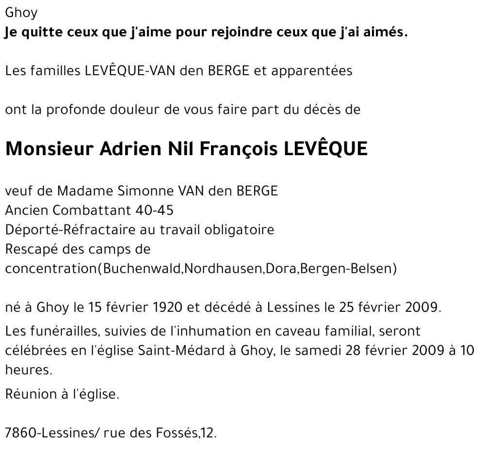 Adrien Nil François LEVÊQUE