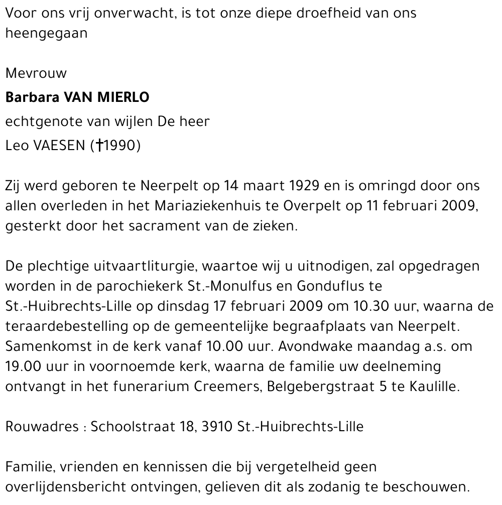 Barbara Van Mierlo
