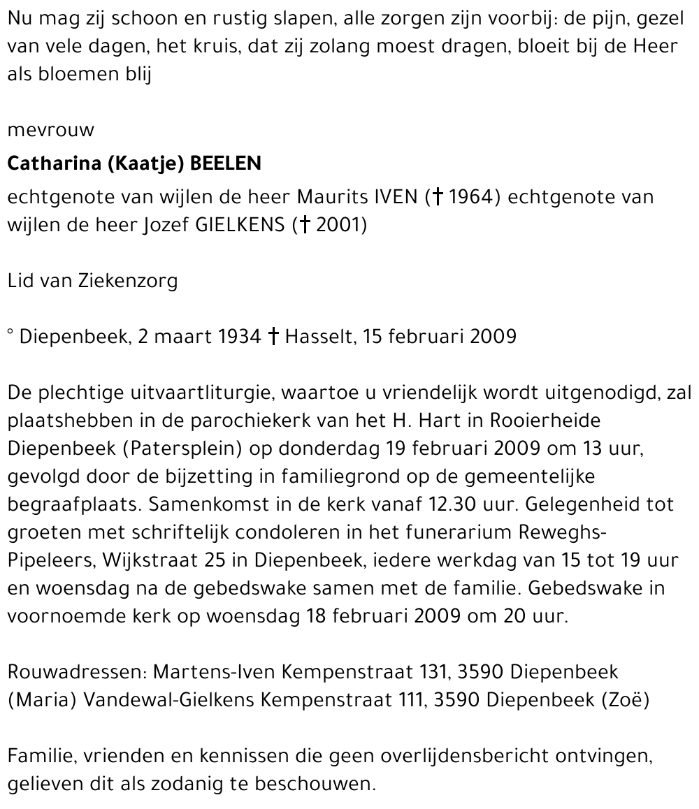 Catharina (Kaatje) Beelen