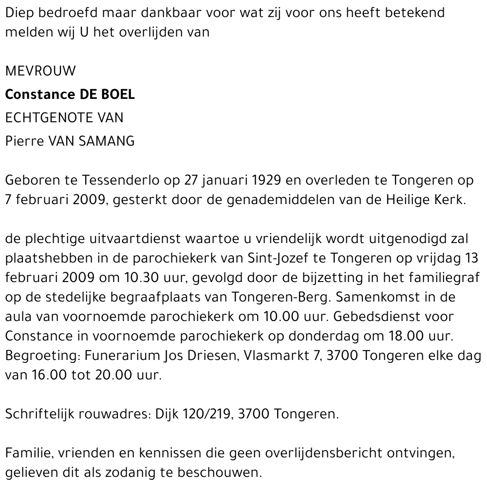 Constance DE BOEL