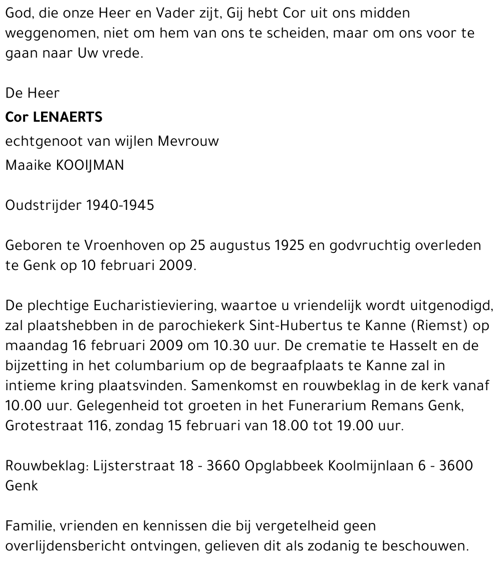 Cor LENAERTS