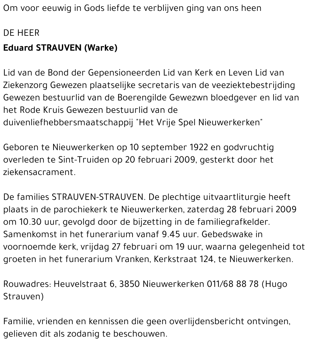 Eduard (Warke) STRAUVEN