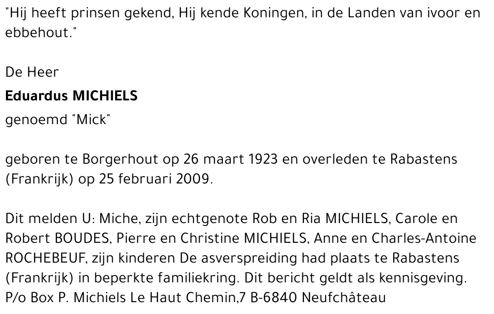 Eduardus MICHIELS