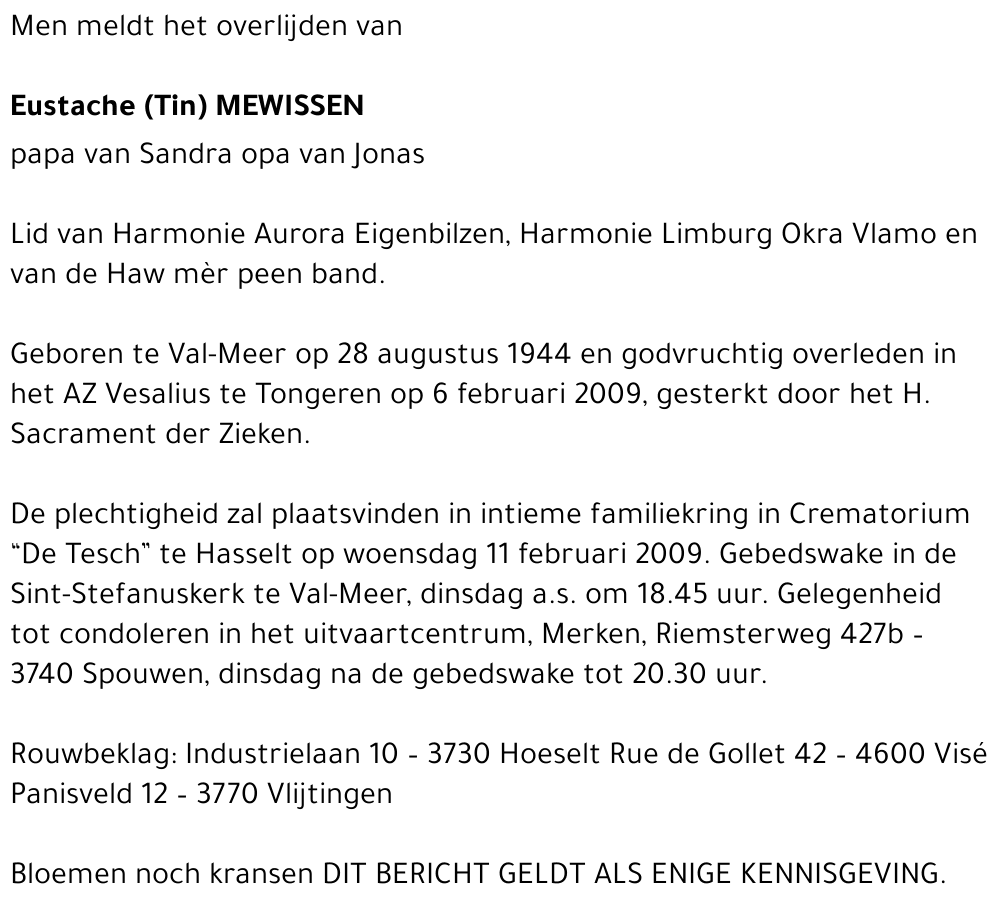 Eustache (Tin) Mewissen