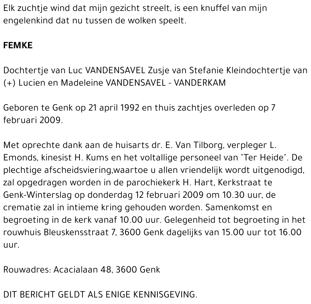 Femke VANDENSAVEL