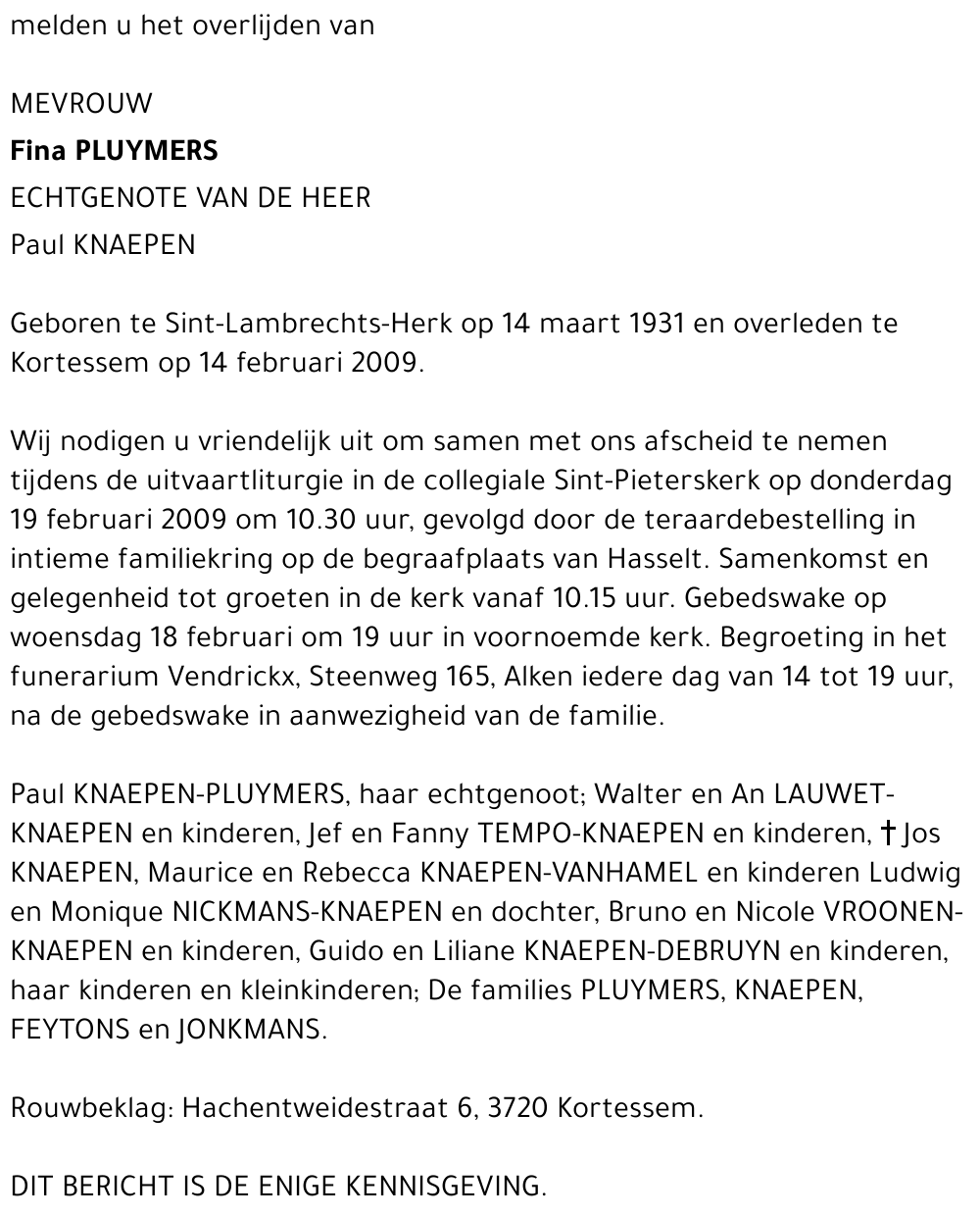 Fina PLUYMERS