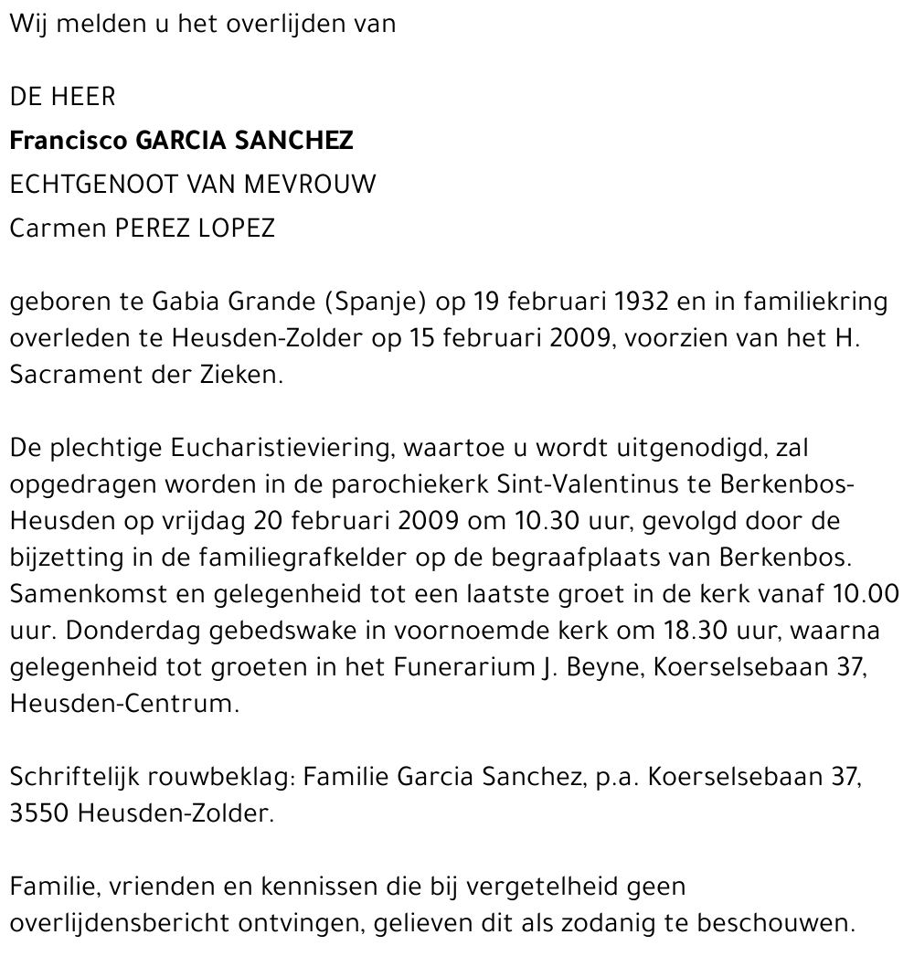 Francisco Garcia Sanchez