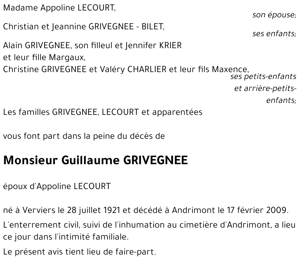 Guillaume GRIVEGNEE