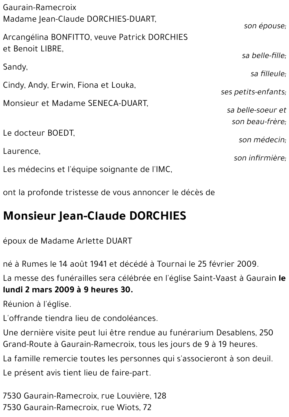Jean-Claude DORCHIES