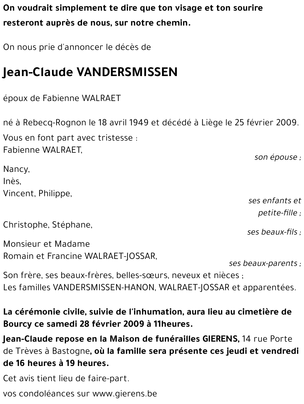 Jean-Claude VANDERSMISSEN