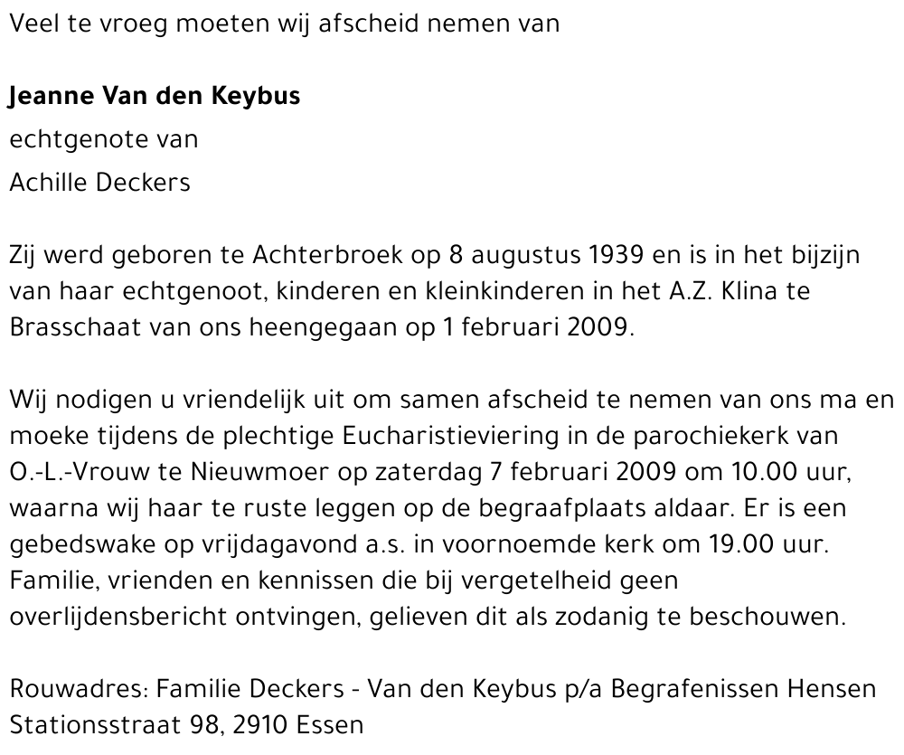 Jeanne Van den Keybus