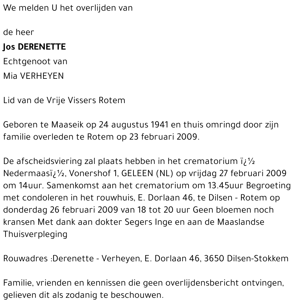 Jos DERENETTE