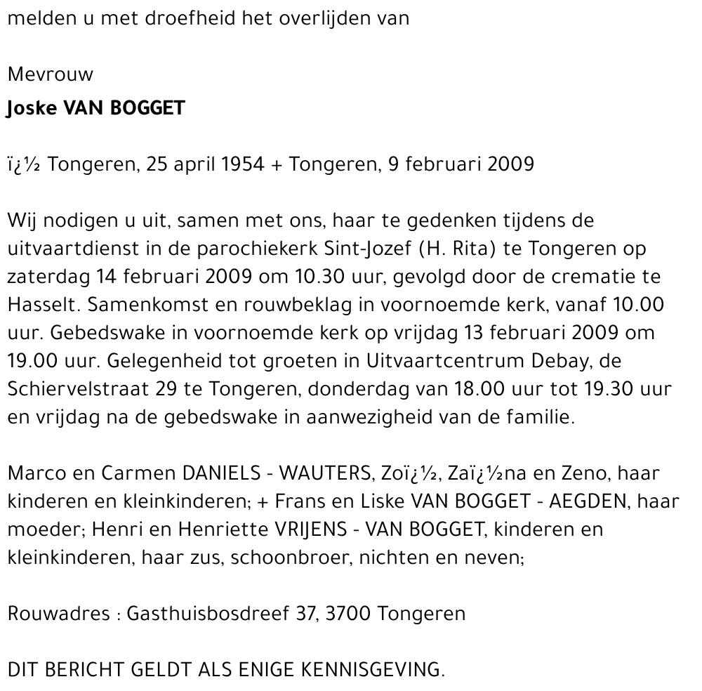 Josephine Van Bogget