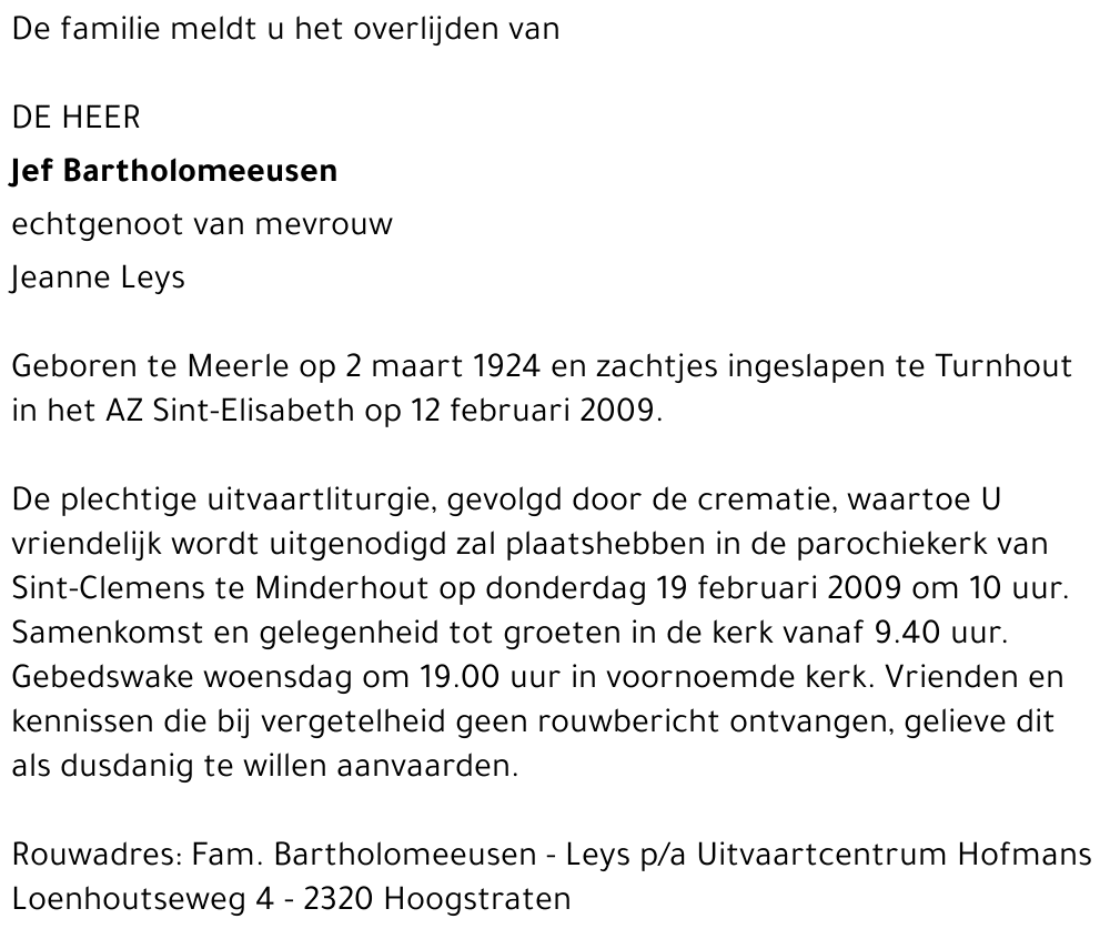 Jozef Bartholomeeusen