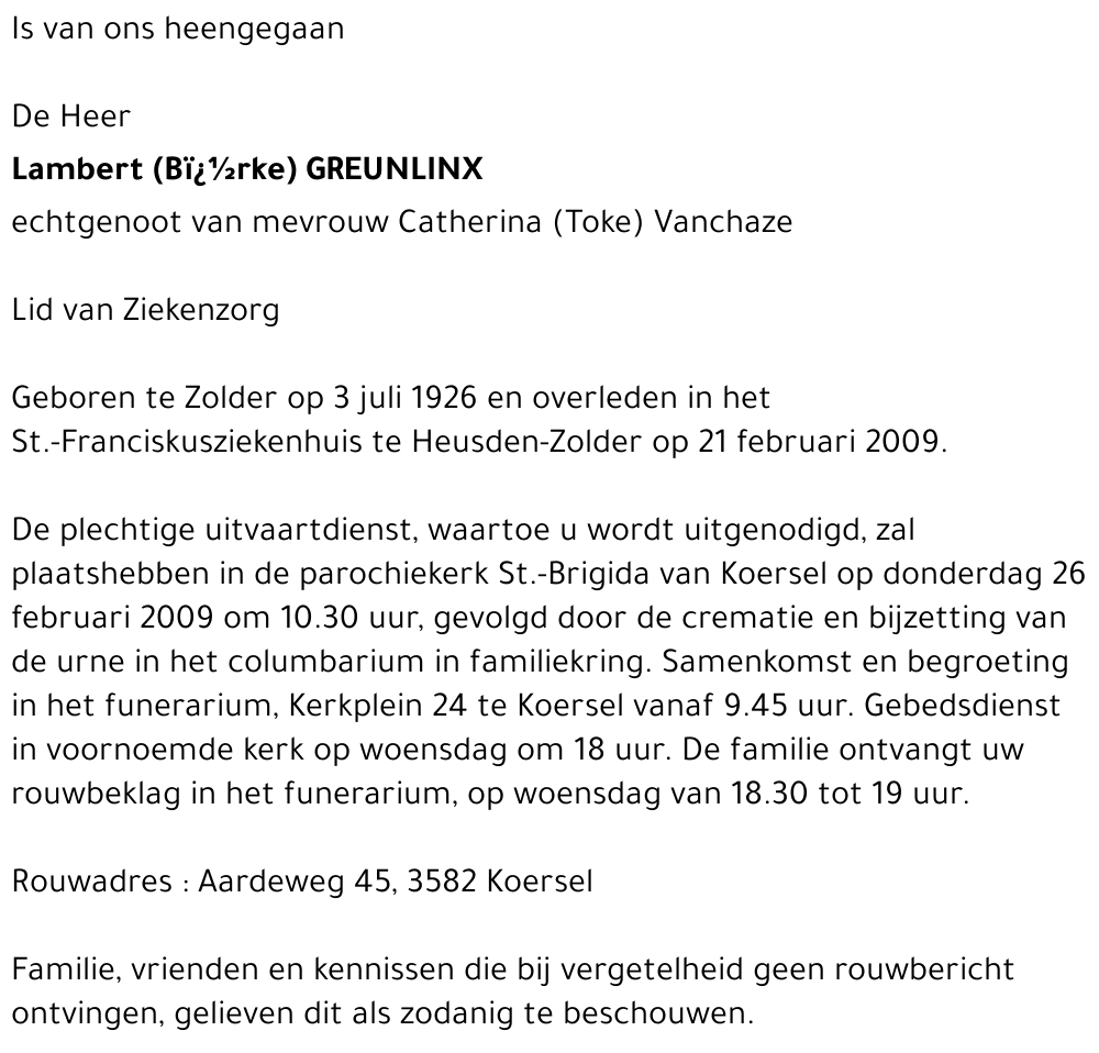 Lambert (Bèrke) Greunlinx