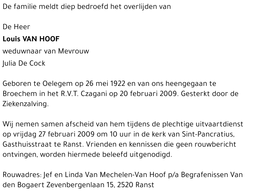 Louis Van Hoof