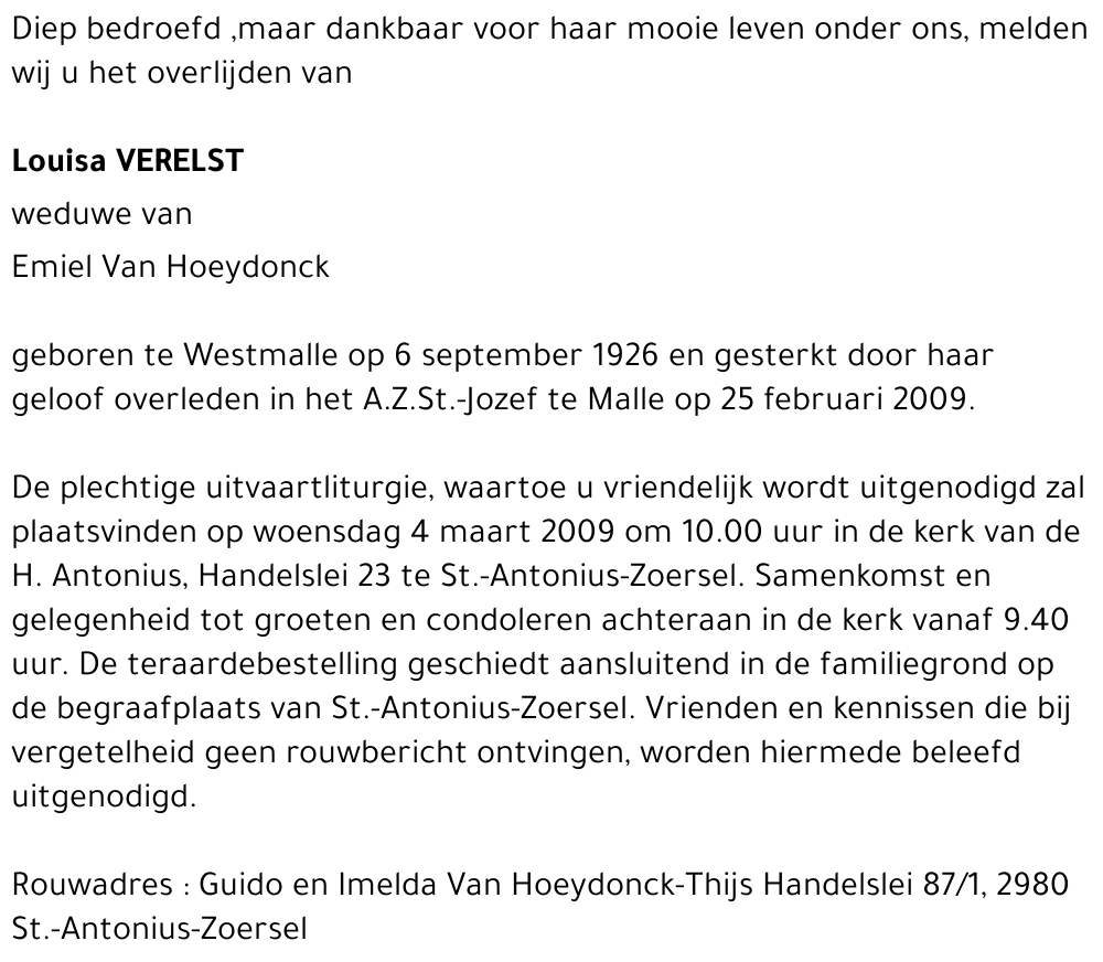 Louisa VERELST