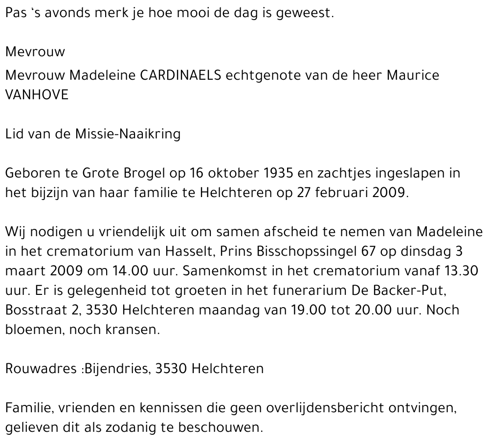 Madeleine CARDIANAELS