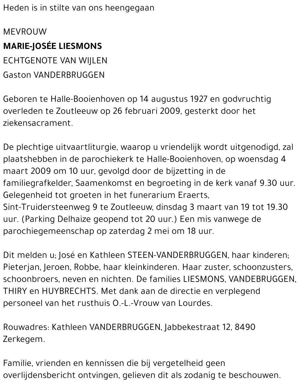 MARIE-JOSÉE LIESMONS