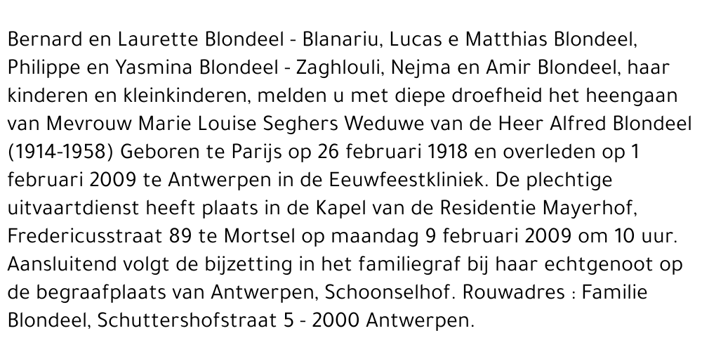 Marie Louise Seghers