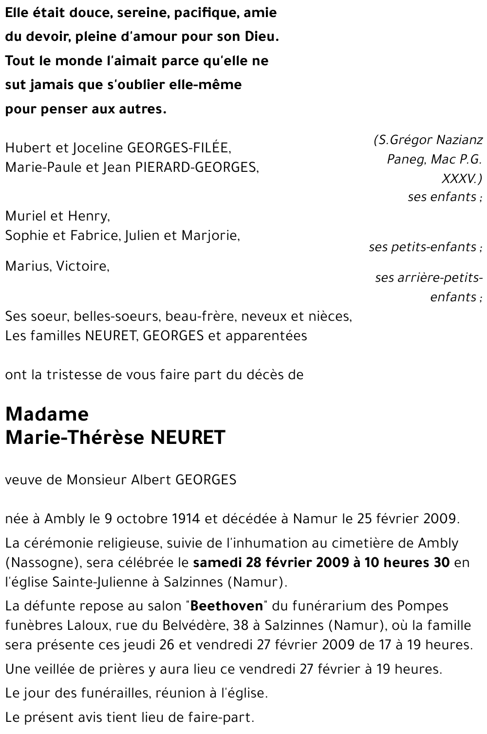 Marie-Thérèse NEURET