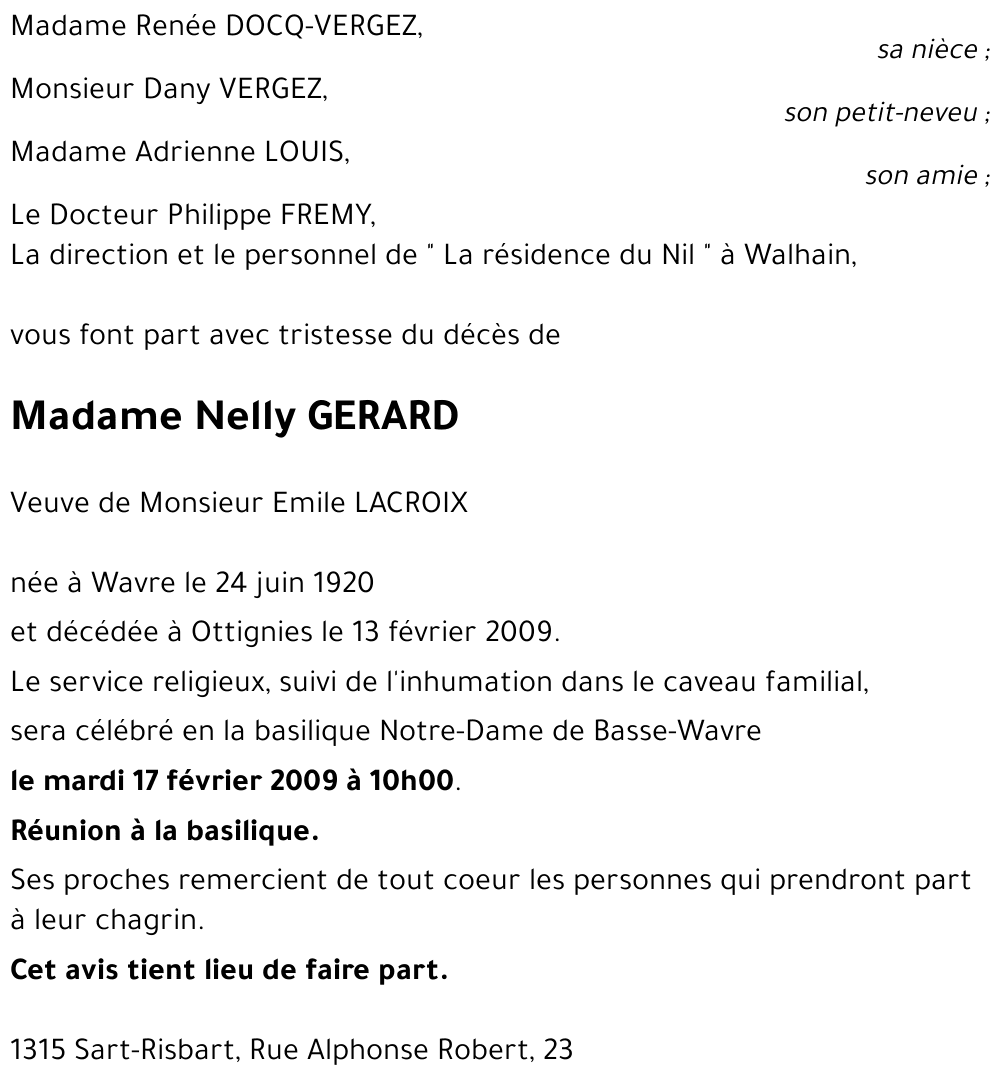 Nelly GERARD