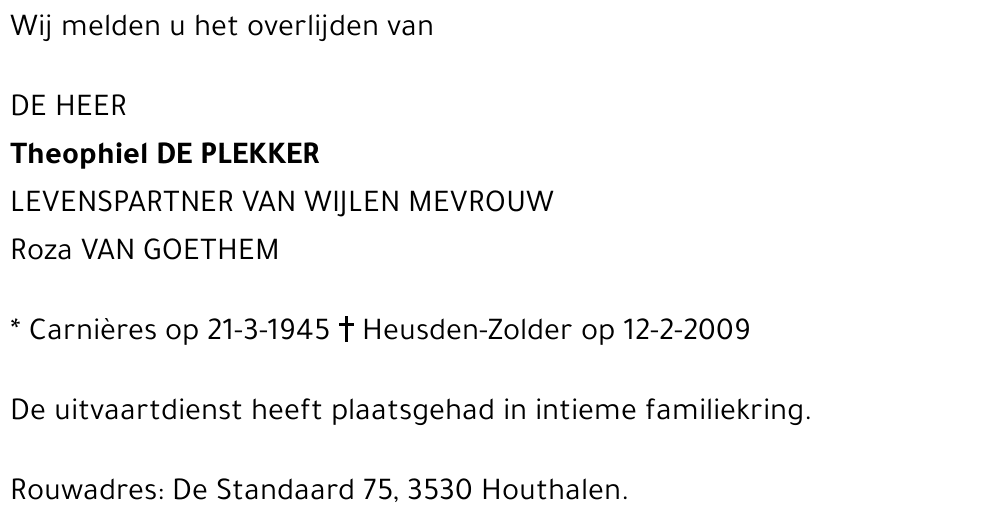 Theophiel De Plekker