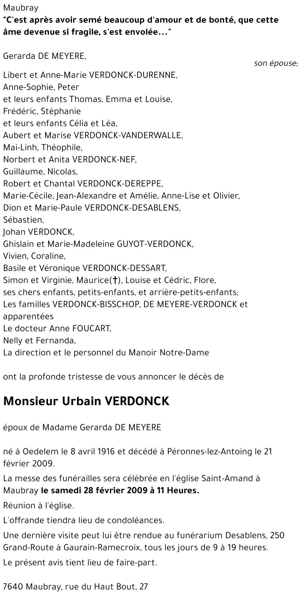 Urbain VERDONCK