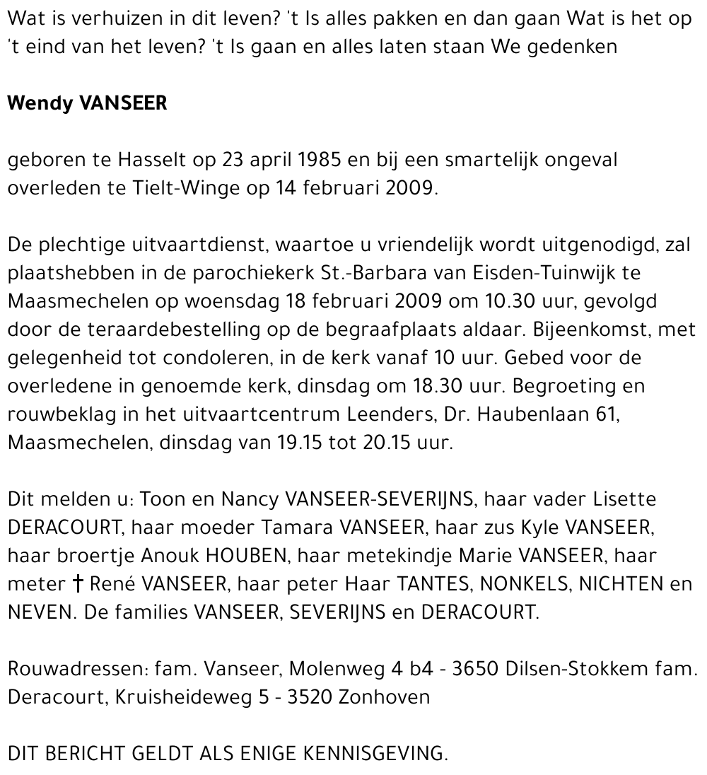 Wendy Vanseer