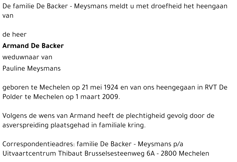 Armand De Backer