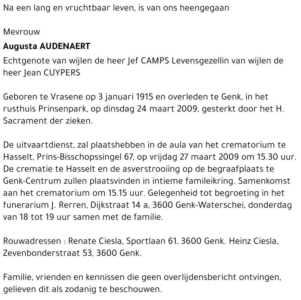 Augusta AUDENAERT