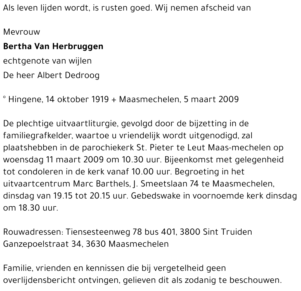 Bertha Van Herbruggen