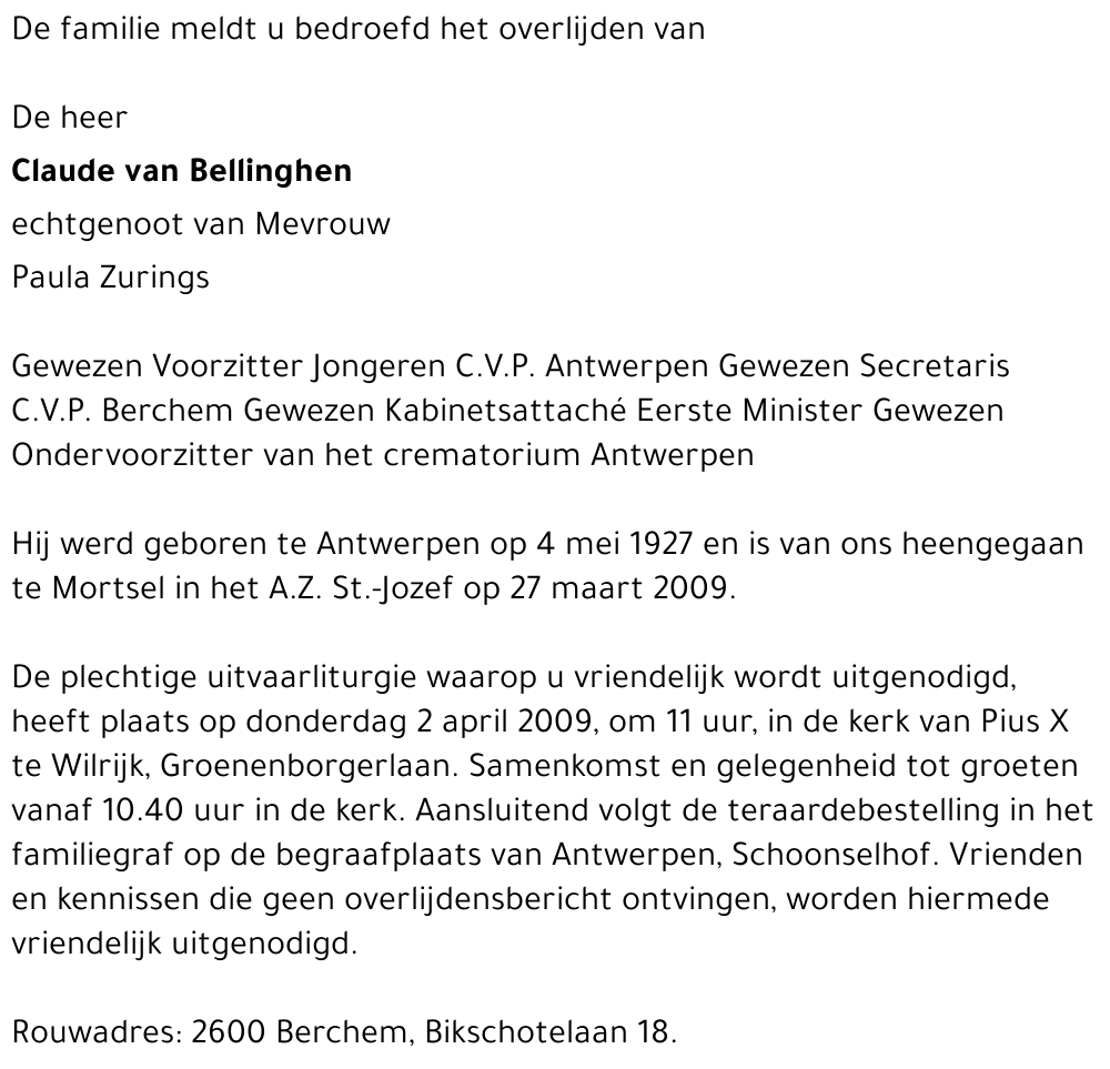 Claude van Bellinghen