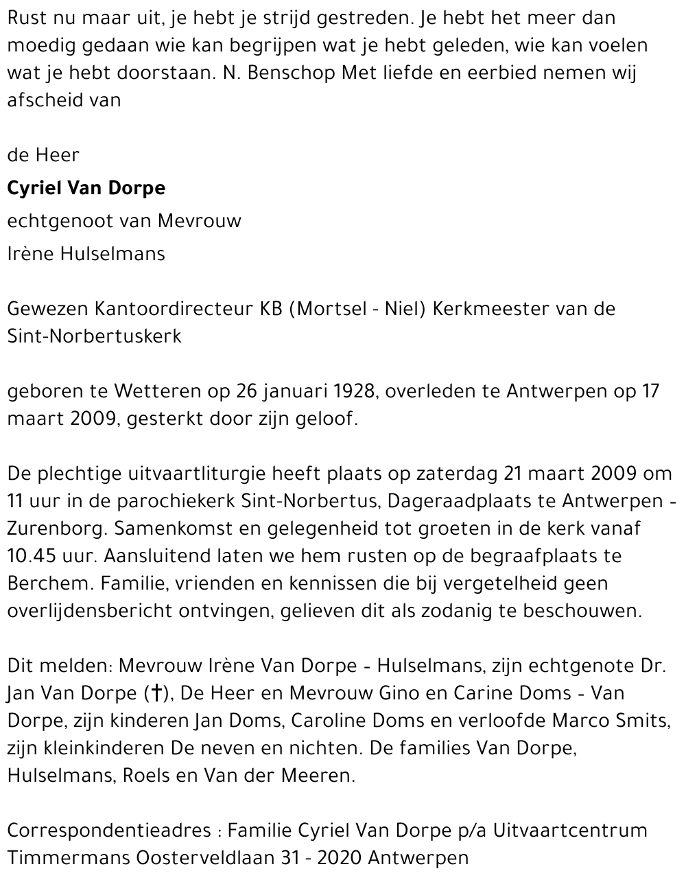 Cyriel Van Dorpe