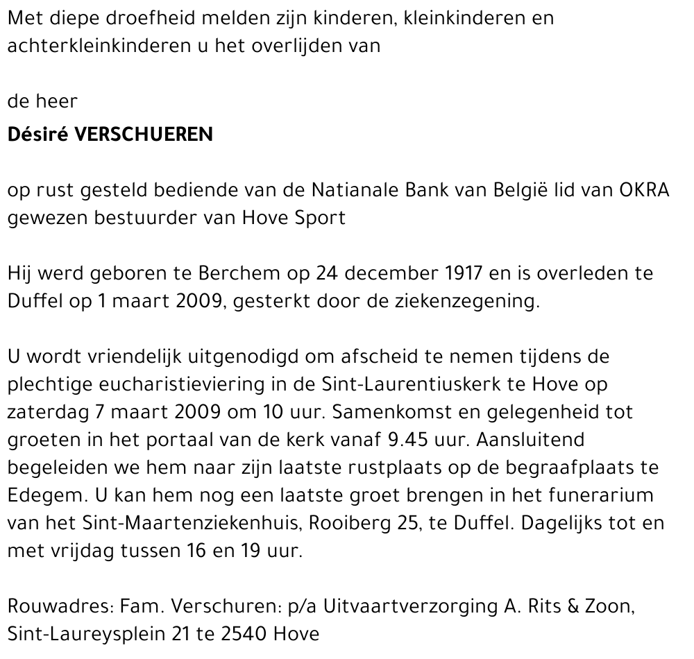 Désiré VERSCHUEREN