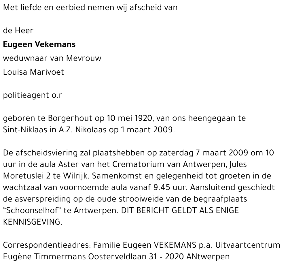 Eugeen Vekemans