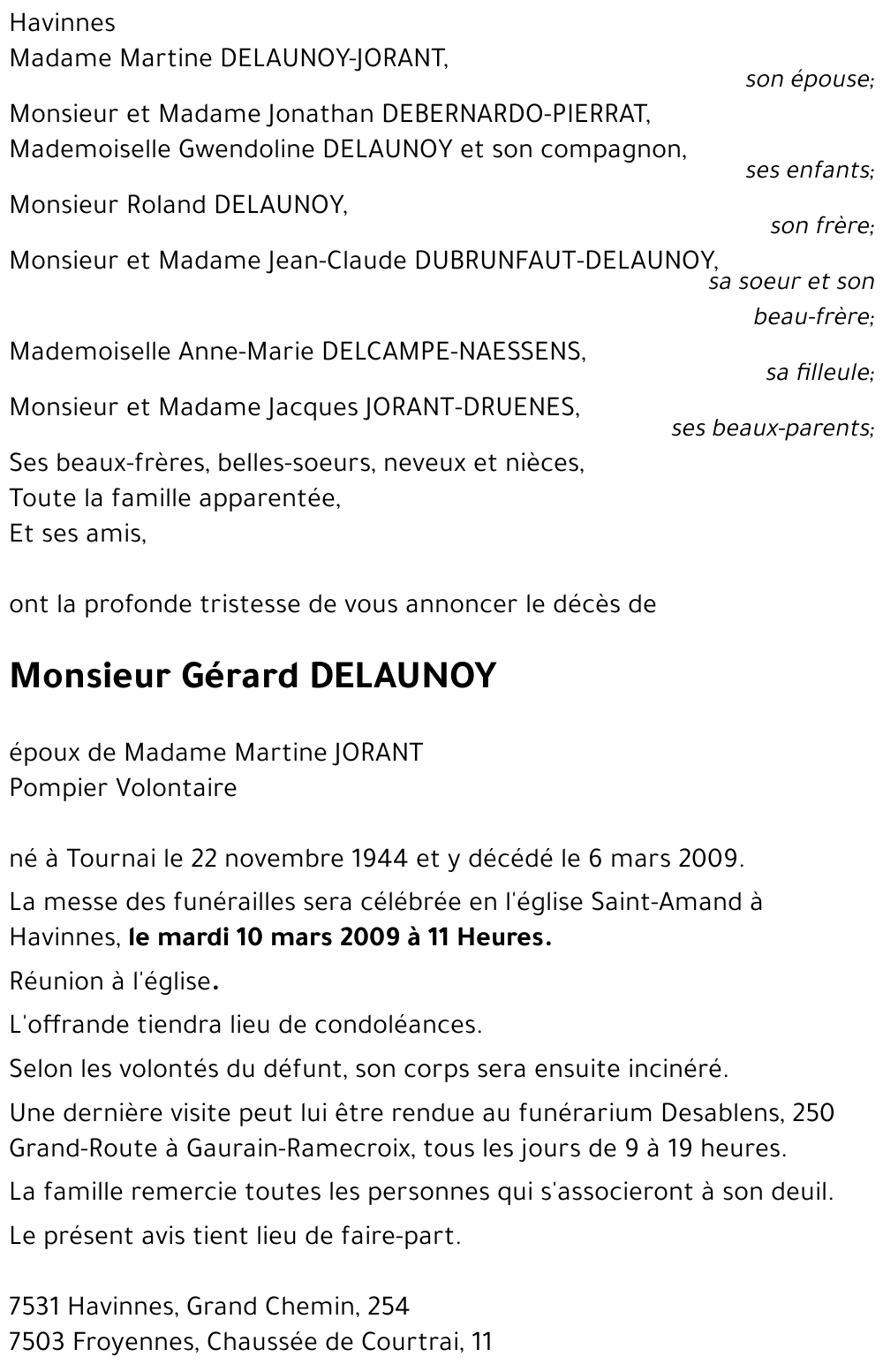 Gérard DELAUNOY