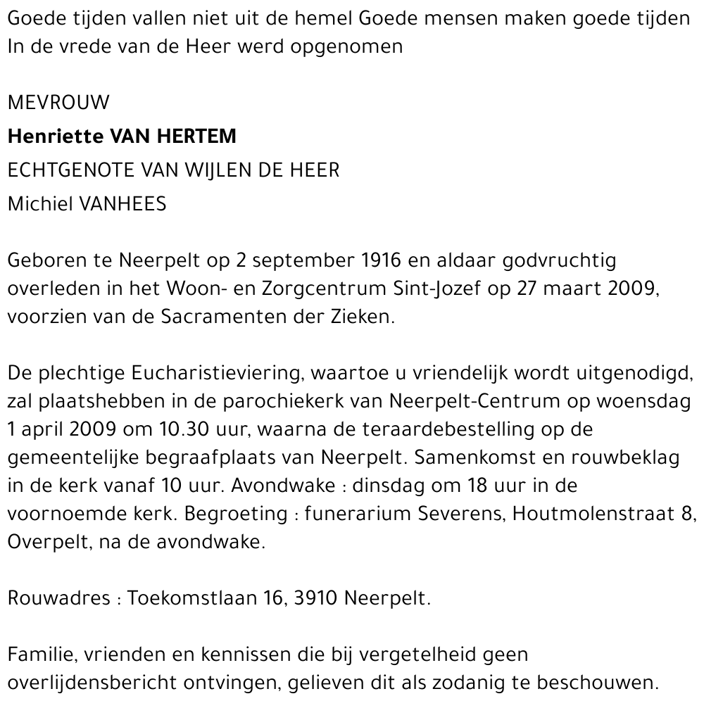 Henriette Van Hertem