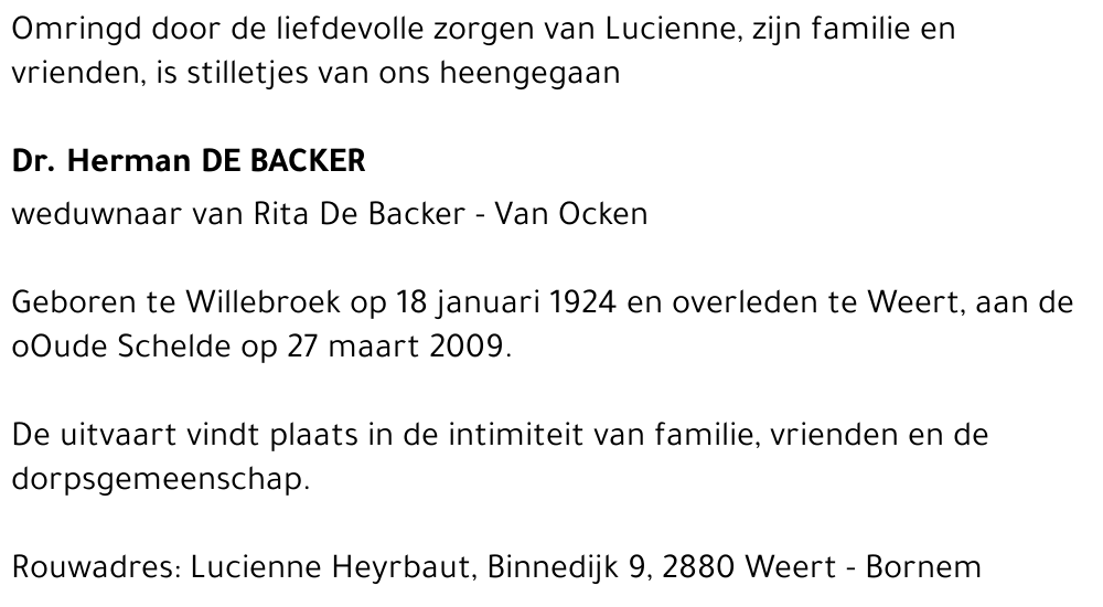 Herman De Backer