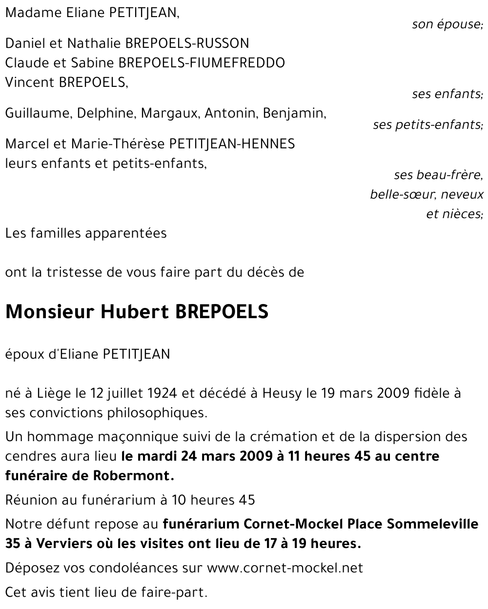 Hubert BREPOELS